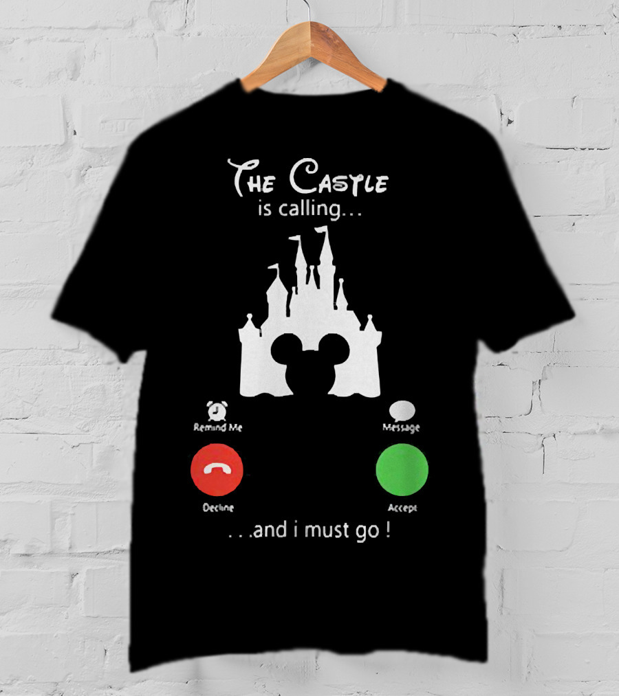 The Castle Is Calling And I Must Go Disney Silhouette Mickey Icon Accept Decline T-Shirt