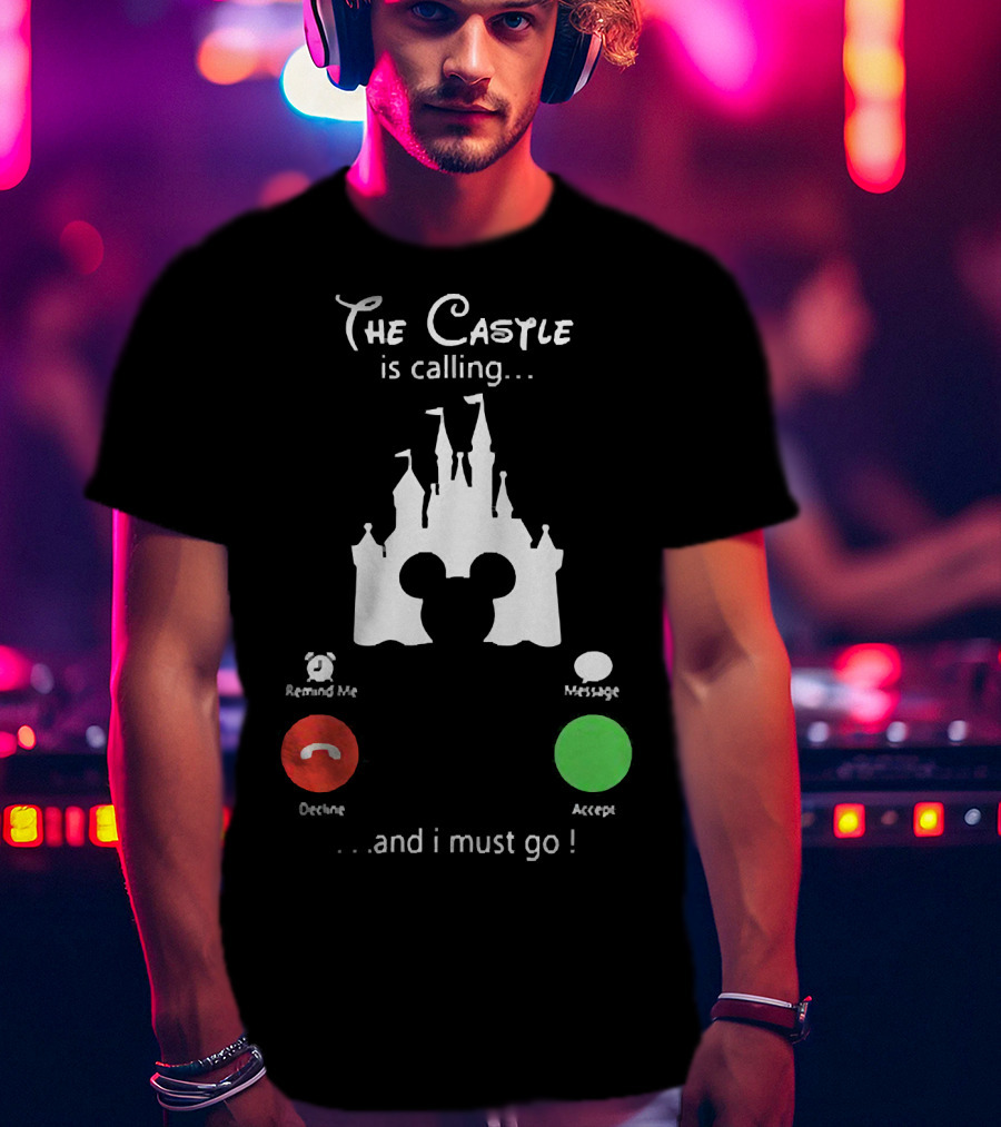 The Castle Is Calling And I Must Go Disney Silhouette Mickey Icon Accept Decline T-Shirt