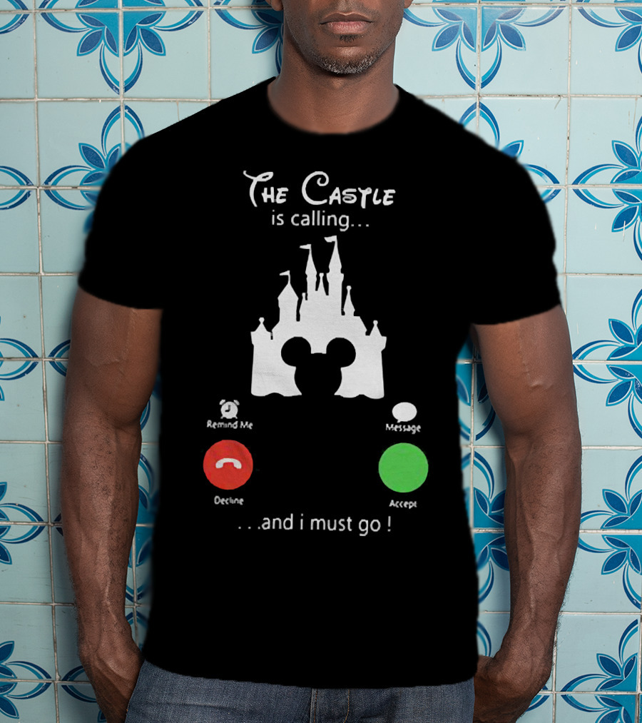 The Castle Is Calling And I Must Go Disney Silhouette Mickey Icon Accept Decline T-Shirt