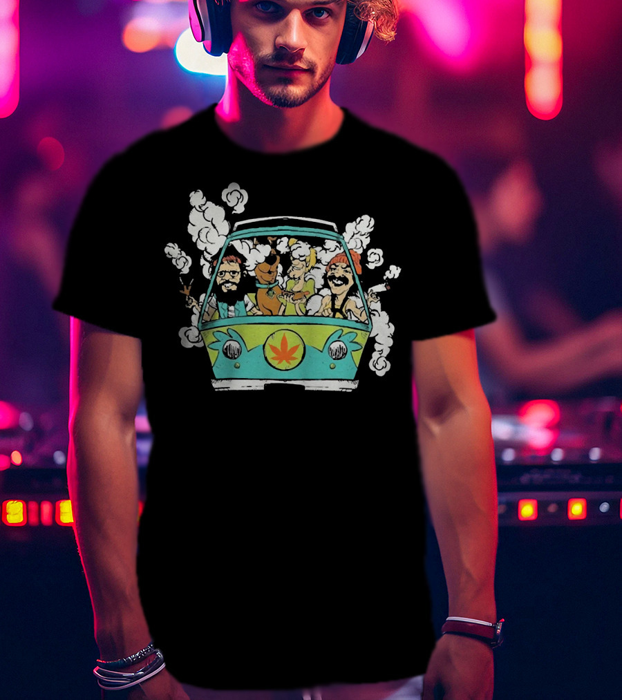 Cheech And Chong Scooby Doo Mystery Machine Smoke Adventure T-Shirt