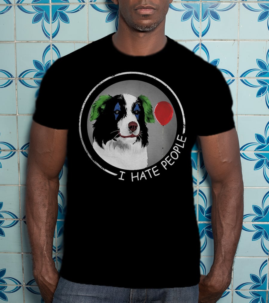 I Hate People Companion Dog With Red Balloon T-Shirt