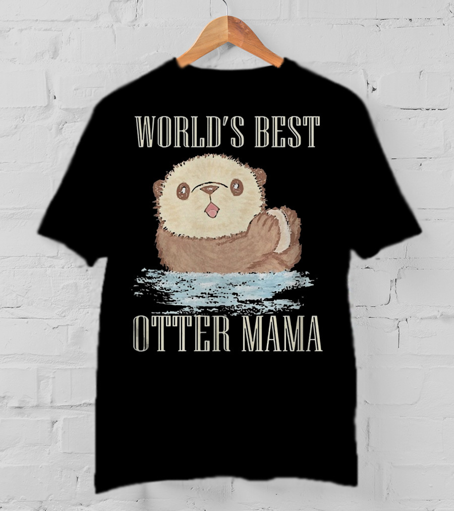 World's Best Otter Mama Cute Watercolor Otter T-Shirt