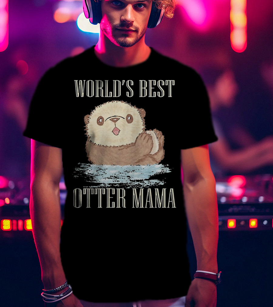 World's Best Otter Mama Cute Watercolor Otter T-Shirt