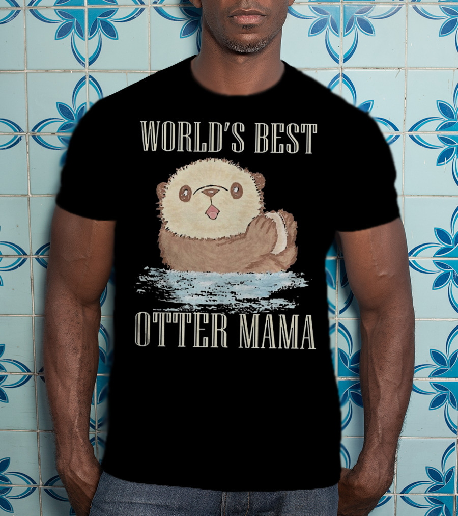 World's Best Otter Mama Cute Watercolor Otter T-Shirt