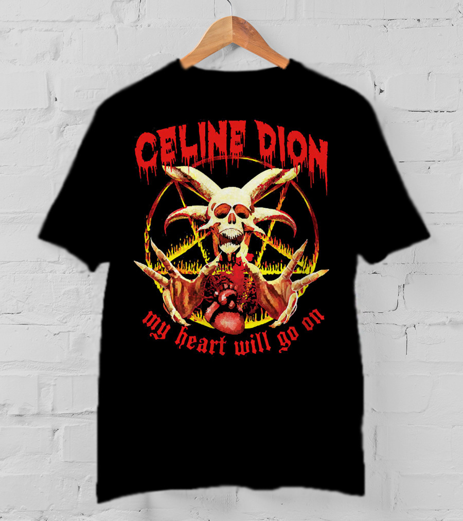 Celine Dion My Heart Will Go On Metal Skeleton T-Shirt