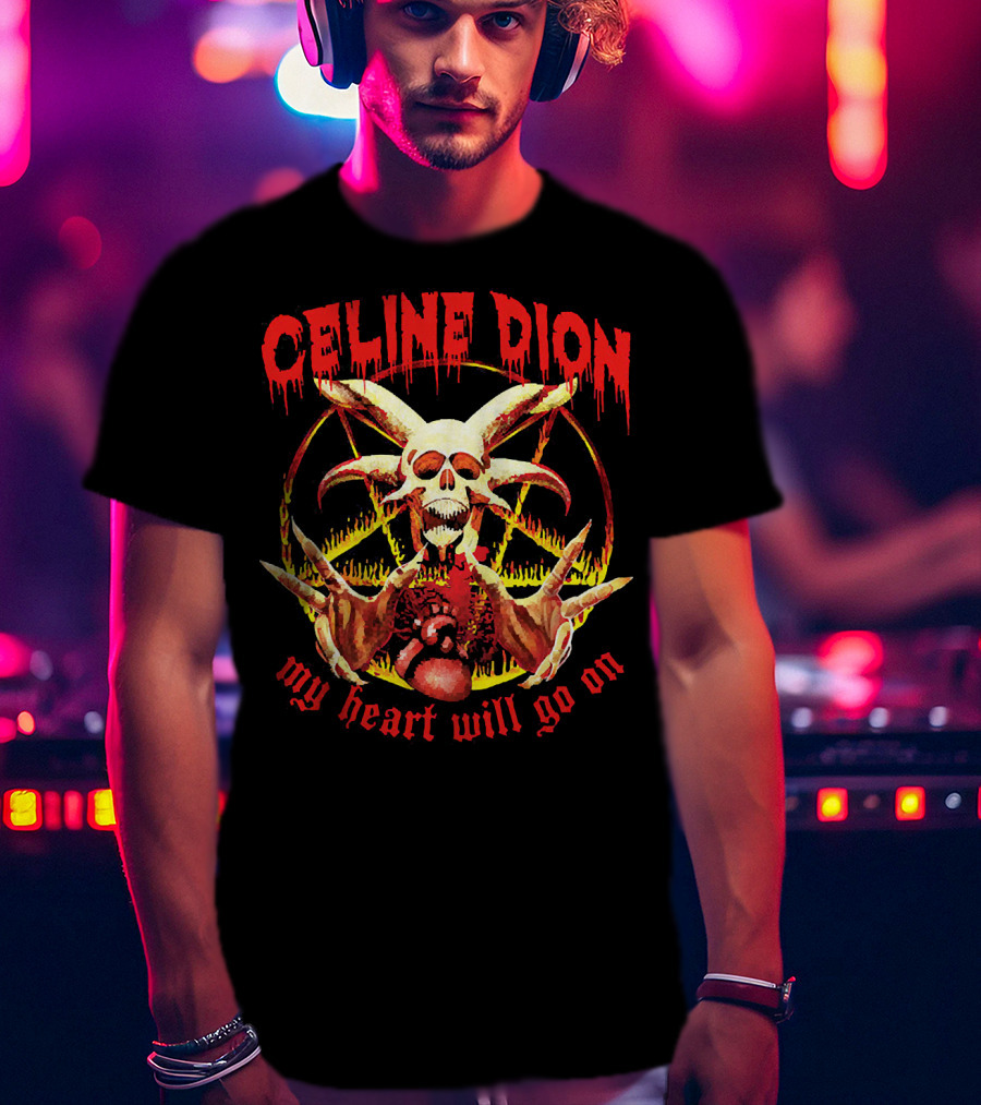 Celine Dion My Heart Will Go On Metal Skeleton T-Shirt