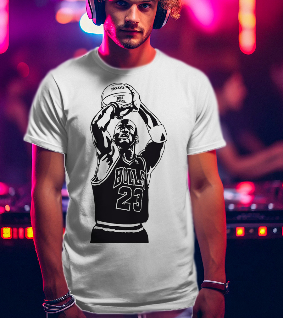Michael Jordan Bulls Number 23 Basketball NBA Palms T-Shirt