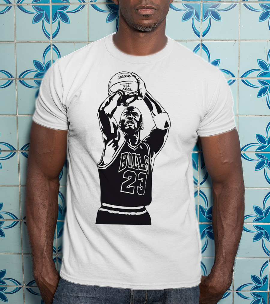 Michael Jordan Bulls Number 23 Basketball NBA Palms T-Shirt