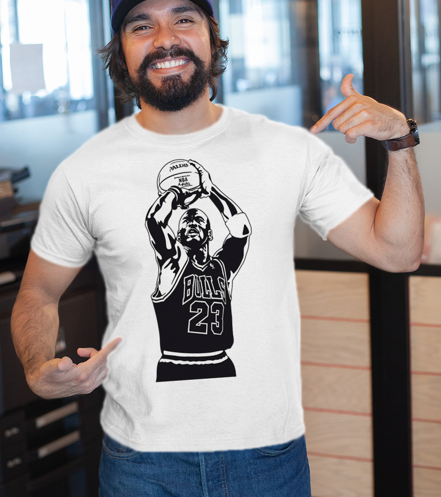 Michael Jordan Bulls Number 23 Basketball NBA Palms T-Shirt