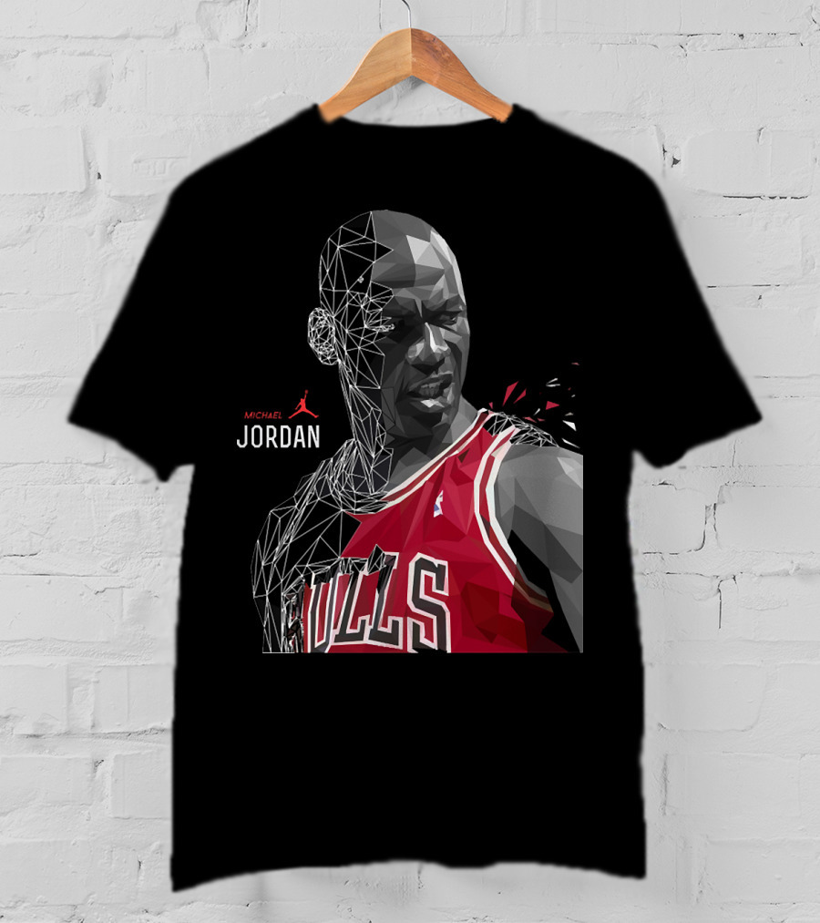 Michael Jordan Bulls Geometric Art 15 T-Shirt