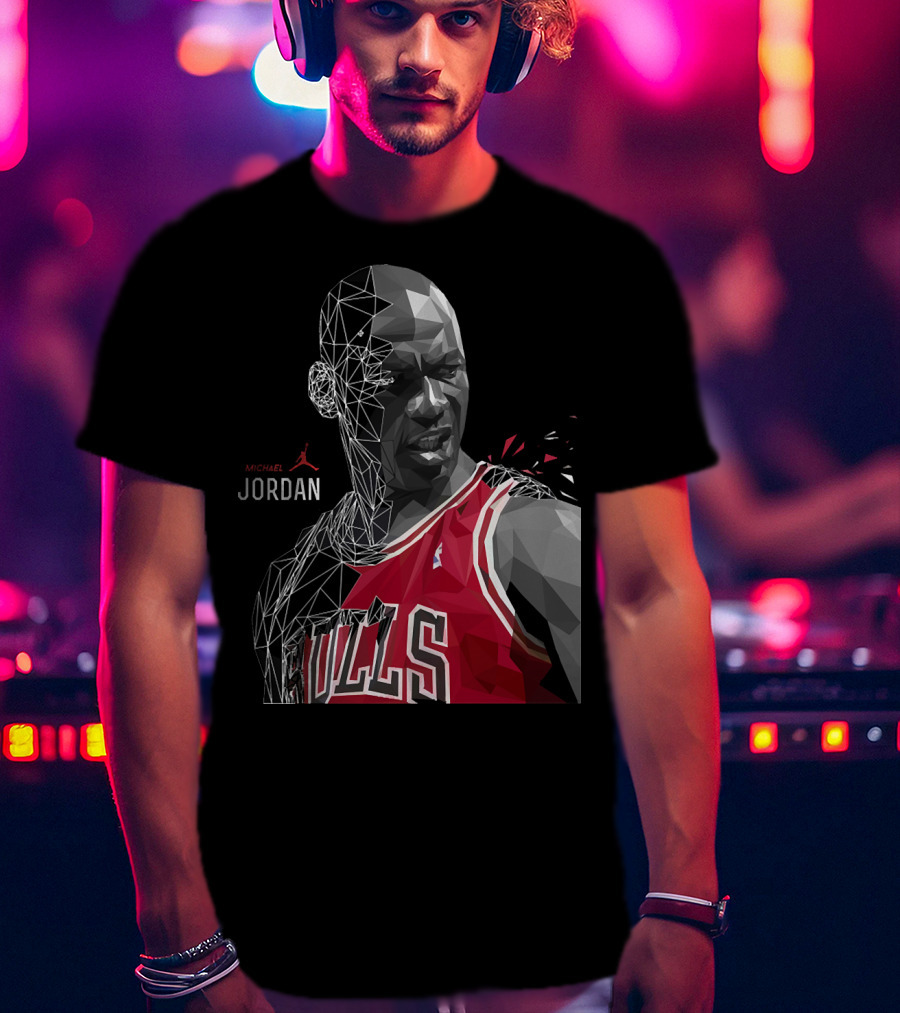 Michael Jordan Bulls Geometric Art 15 T-Shirt