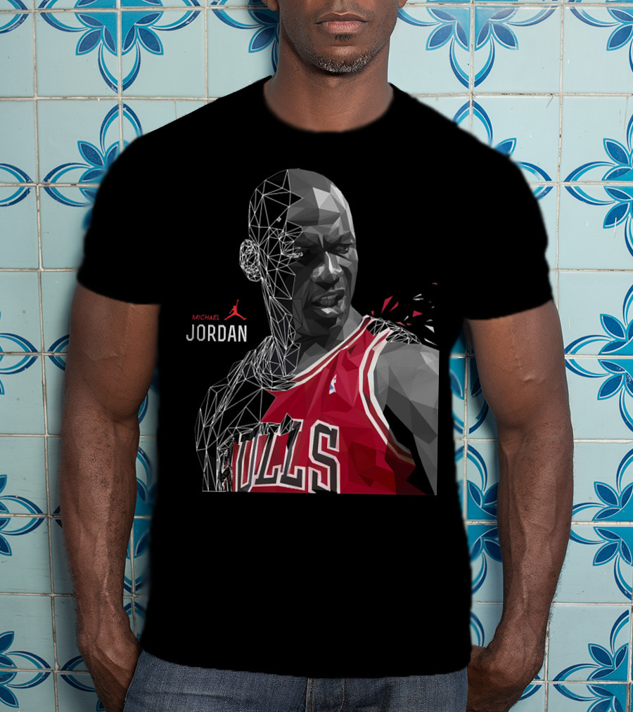Michael Jordan Bulls Geometric Art 15 T-Shirt