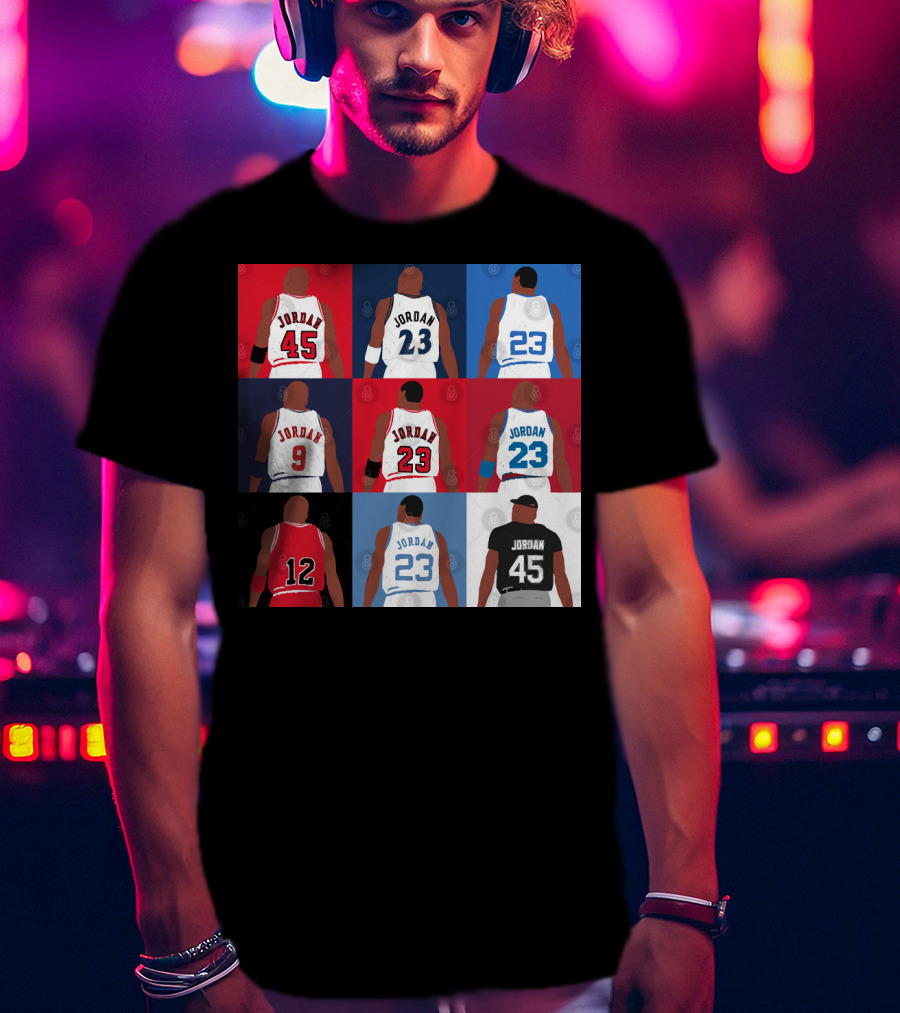 Michael Jordan Number Grid 23 45 9 12 T-Shirt