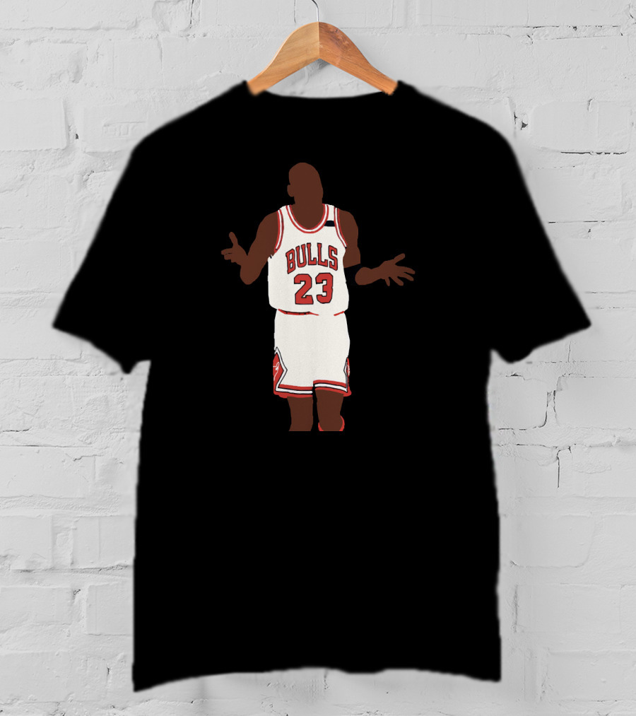 Bulls 23 Michael Jordan Shoulder Shrug T-Shirt