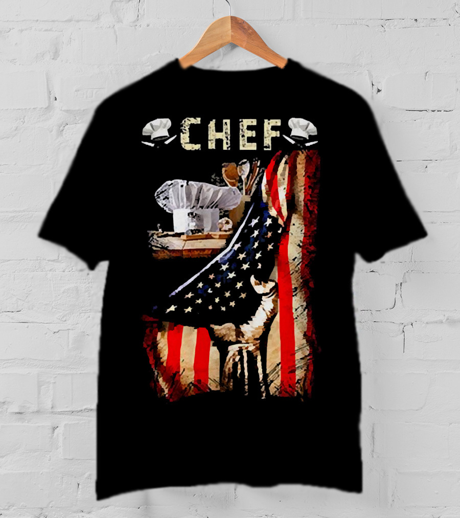 CHEF Proud American Flag Culinary Passion T-Shirt
