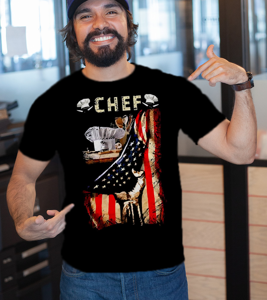 CHEF Proud American Flag Culinary Passion T-Shirt