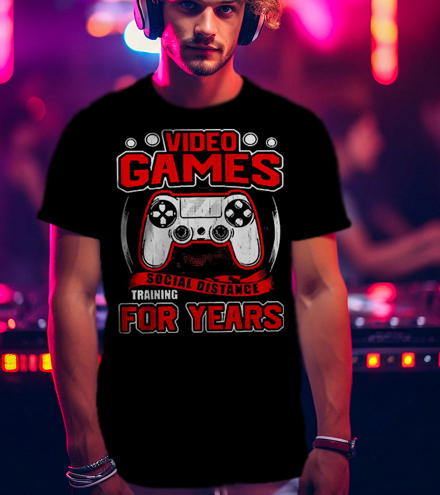 Video Games Social Distance Training For Years Controller T-Shirt
