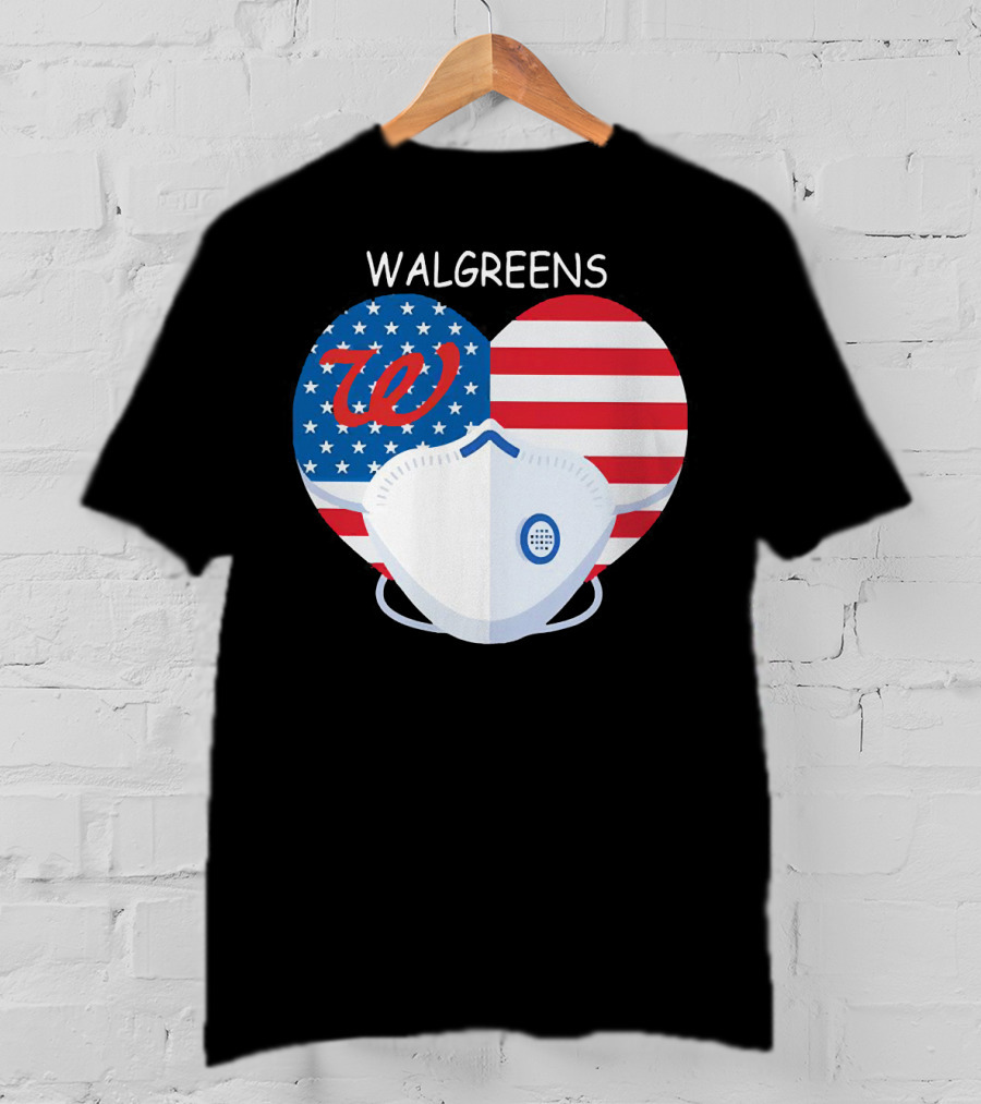 Walgreens Heart American Flag Face Mask T-Shirt