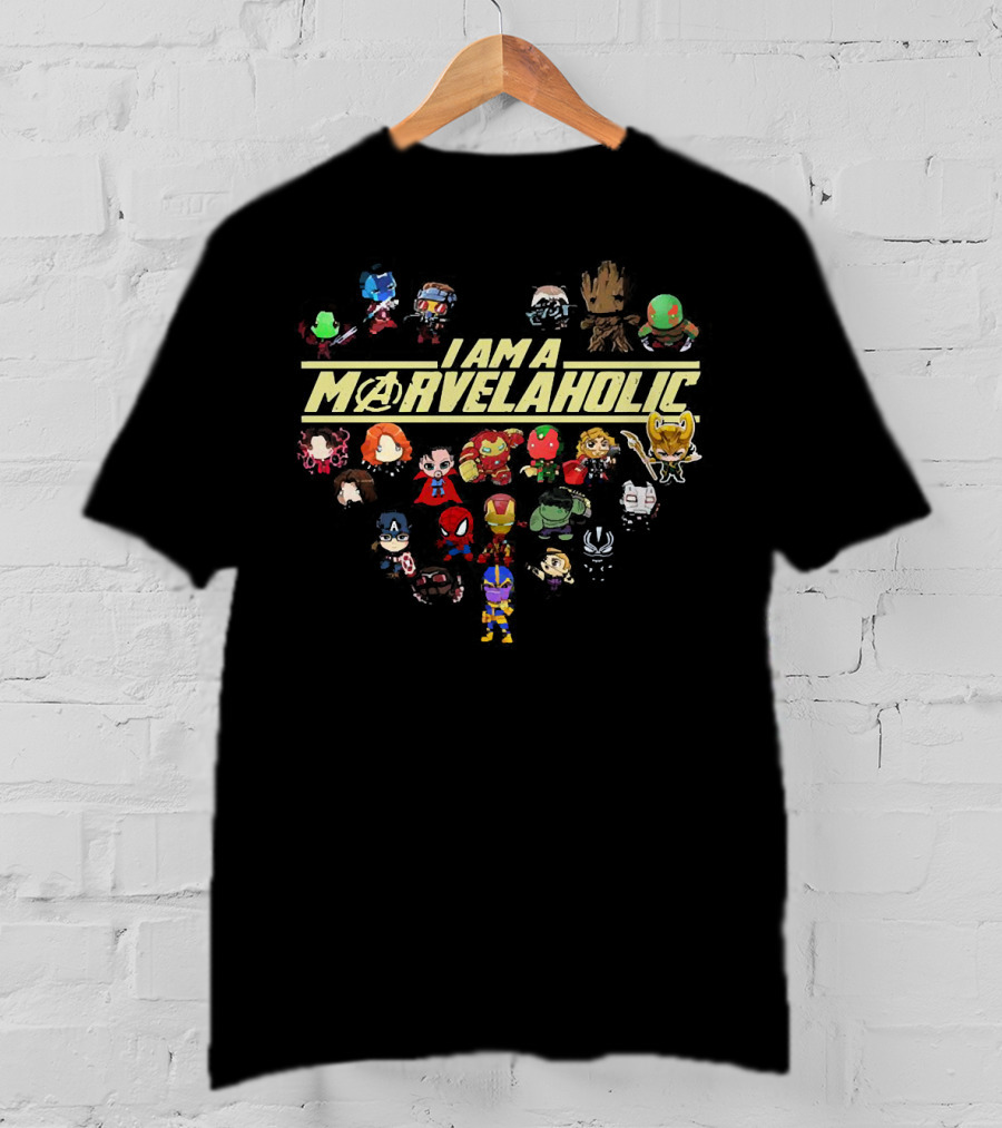 I Am A Marvelaholic Avengers Guardians Of The Galaxy Chibi Characters T-Shirt