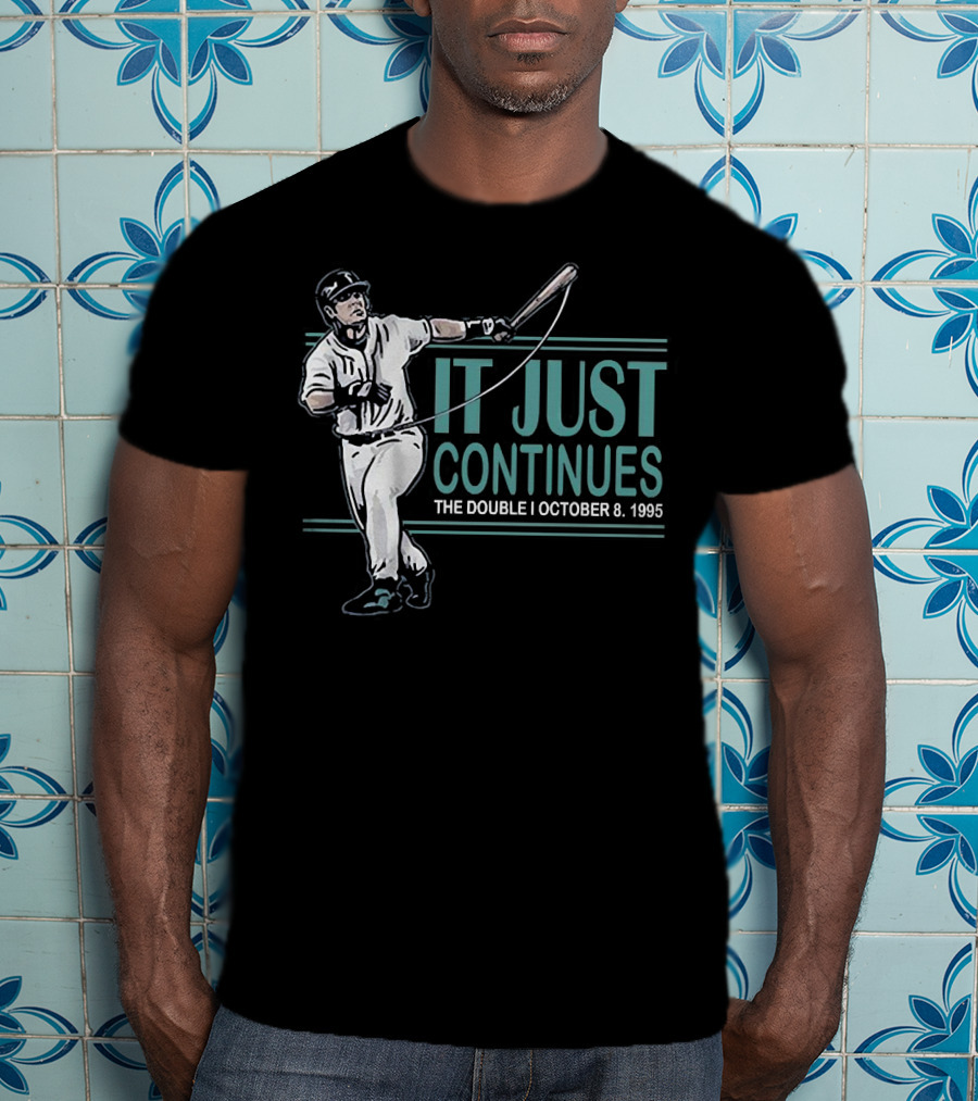 IT JUST CONTINUES The Double I October 8 1995 Baseball Player T-Shirt