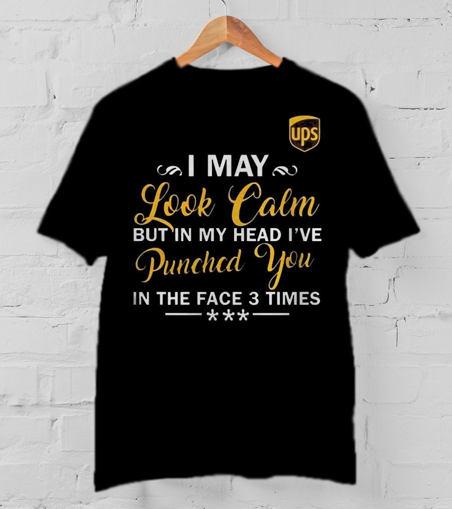 I May Look Calm But In My Head UPS Punched You In The Face 3 Times T-Shirt