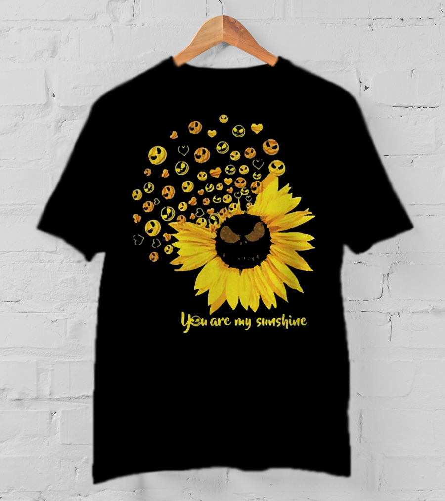 Jack Skellington Sunflower You Are My Sunshine Emojis T-Shirt