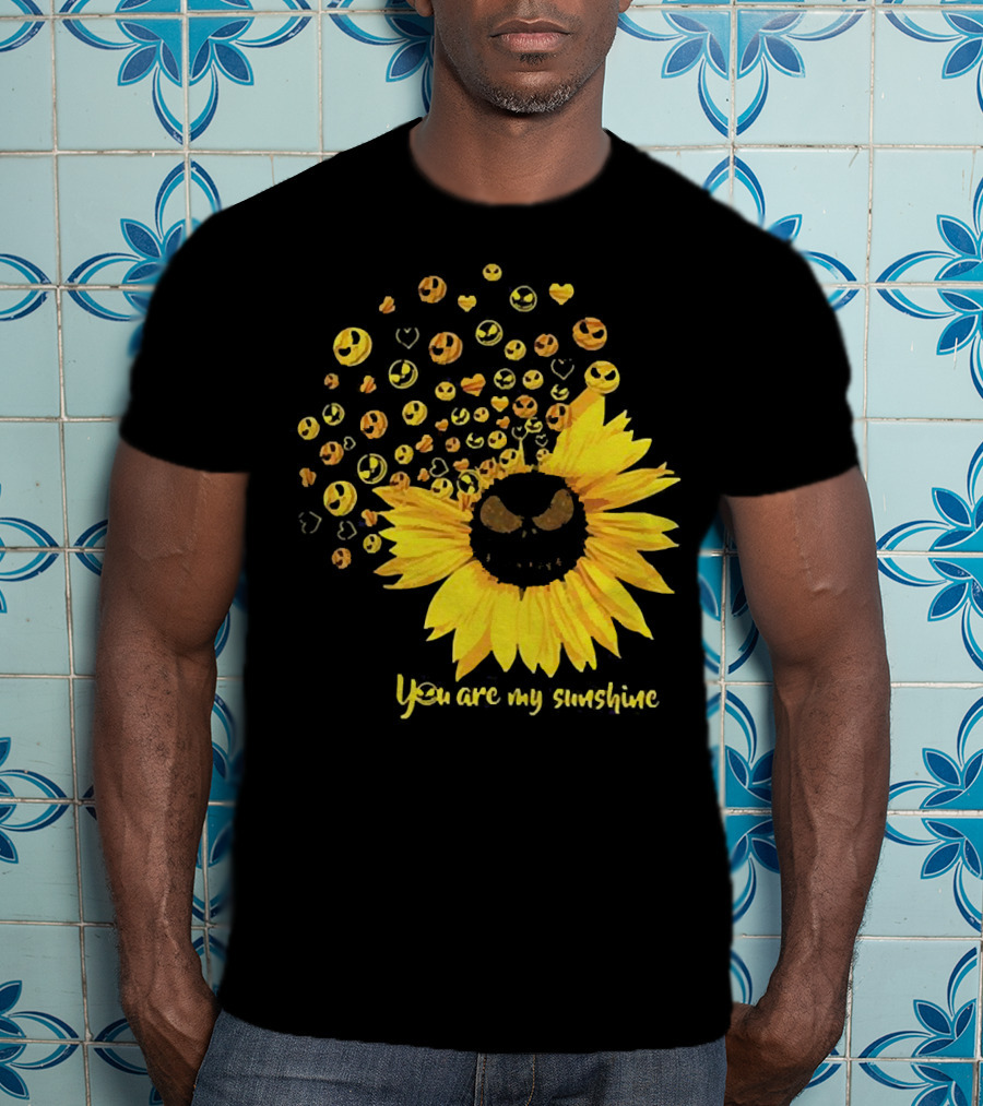 Jack Skellington Sunflower You Are My Sunshine Emojis T-Shirt