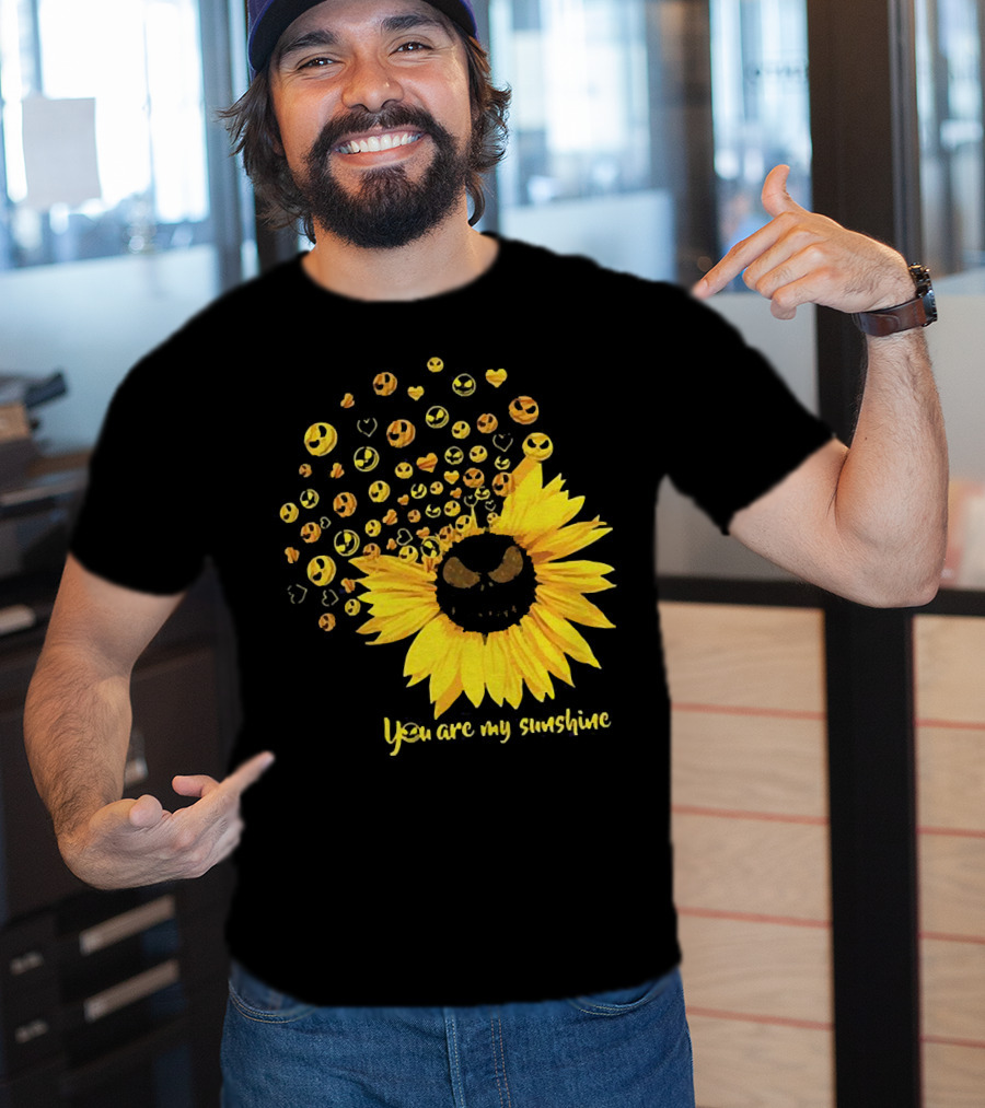 Jack Skellington Sunflower You Are My Sunshine Emojis T-Shirt