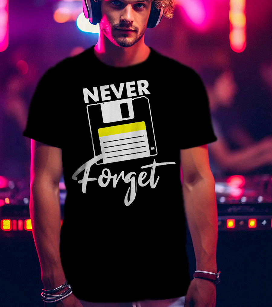 Never Forget Nerd Nerds Floppy Disk T-Shirt