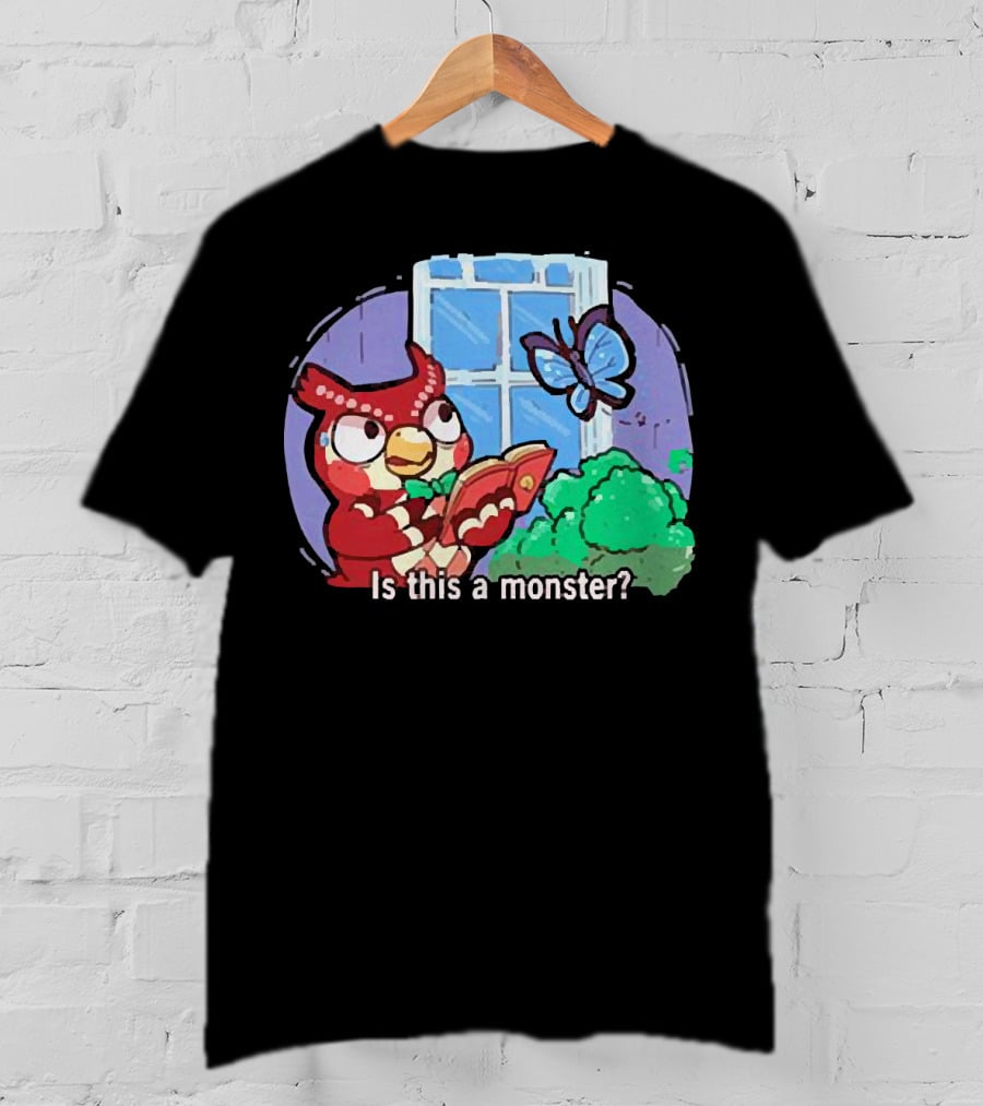 Owl Is This A Monster With Book And Butterfly By Window T-Shirt