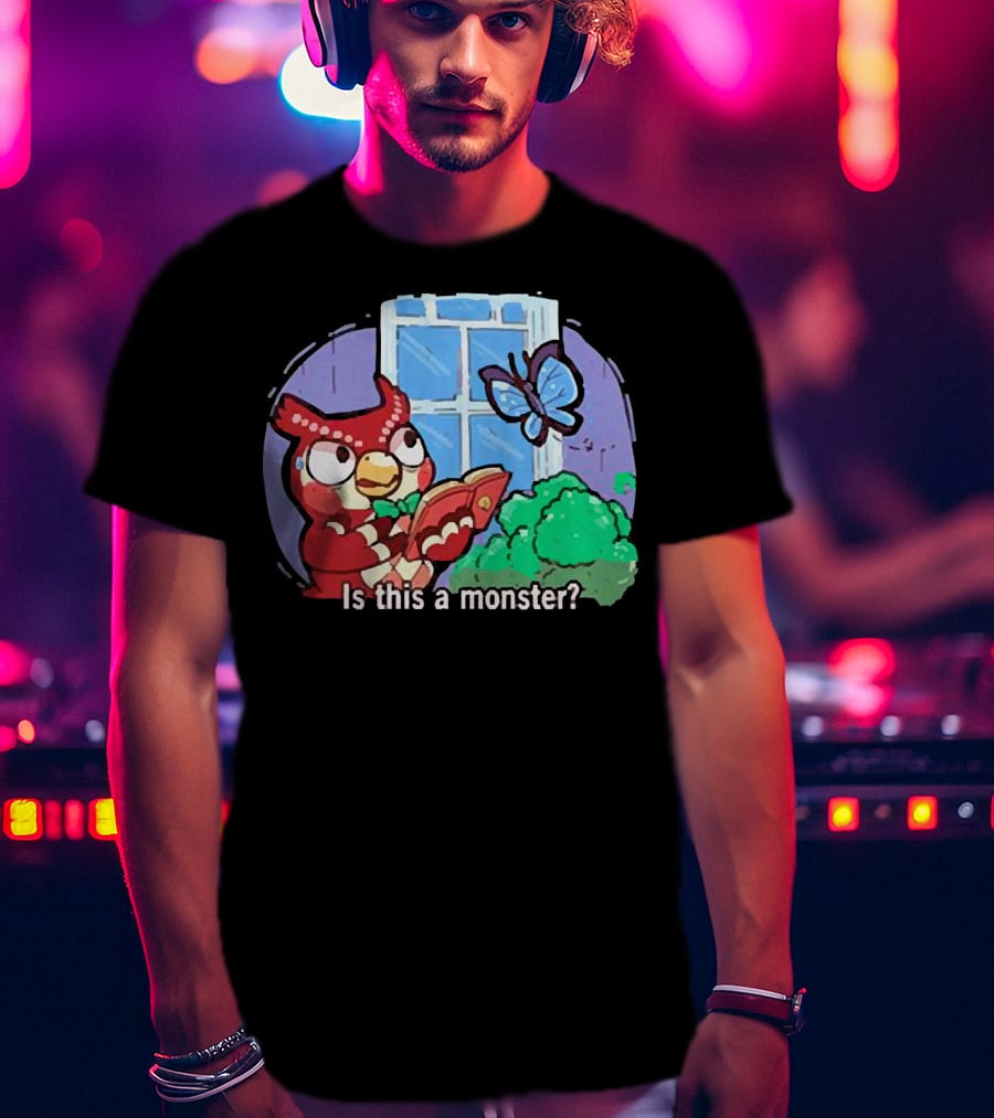 Owl Is This A Monster With Book And Butterfly By Window T-Shirt