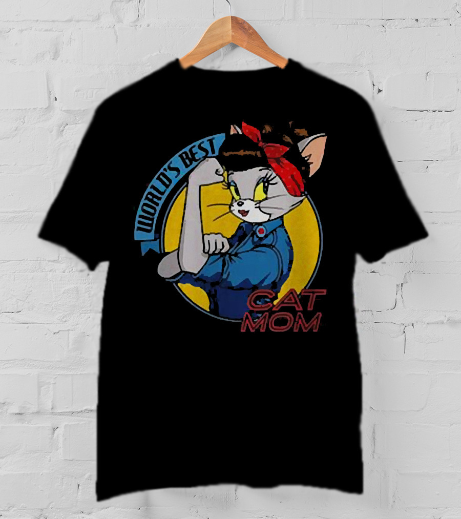 World's Best Cat Mom Rosie The Riveter T-Shirt