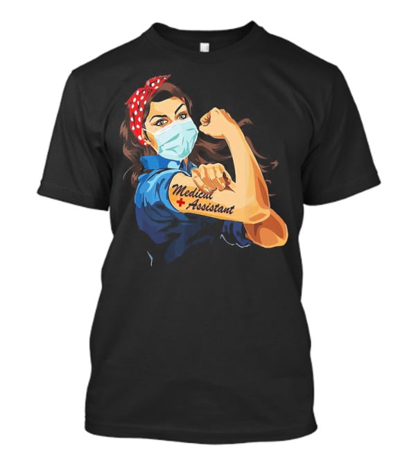 Medical Assistant Strong Woman Face Mask Iconic T-Shirt