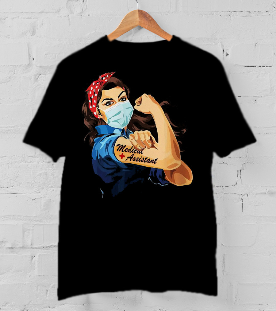 Medical Assistant Strong Woman Face Mask Iconic T-Shirt