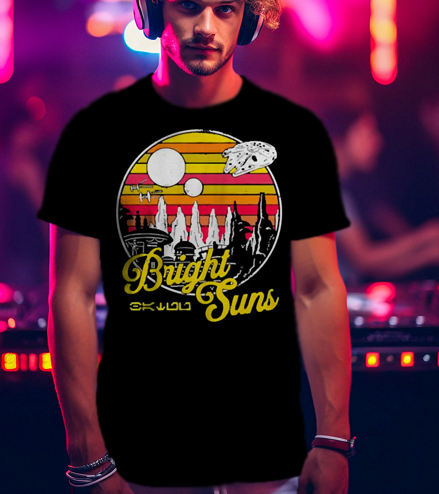 Bright Suns Star Wars Inspired Galactic Sunset Scene T-Shirt