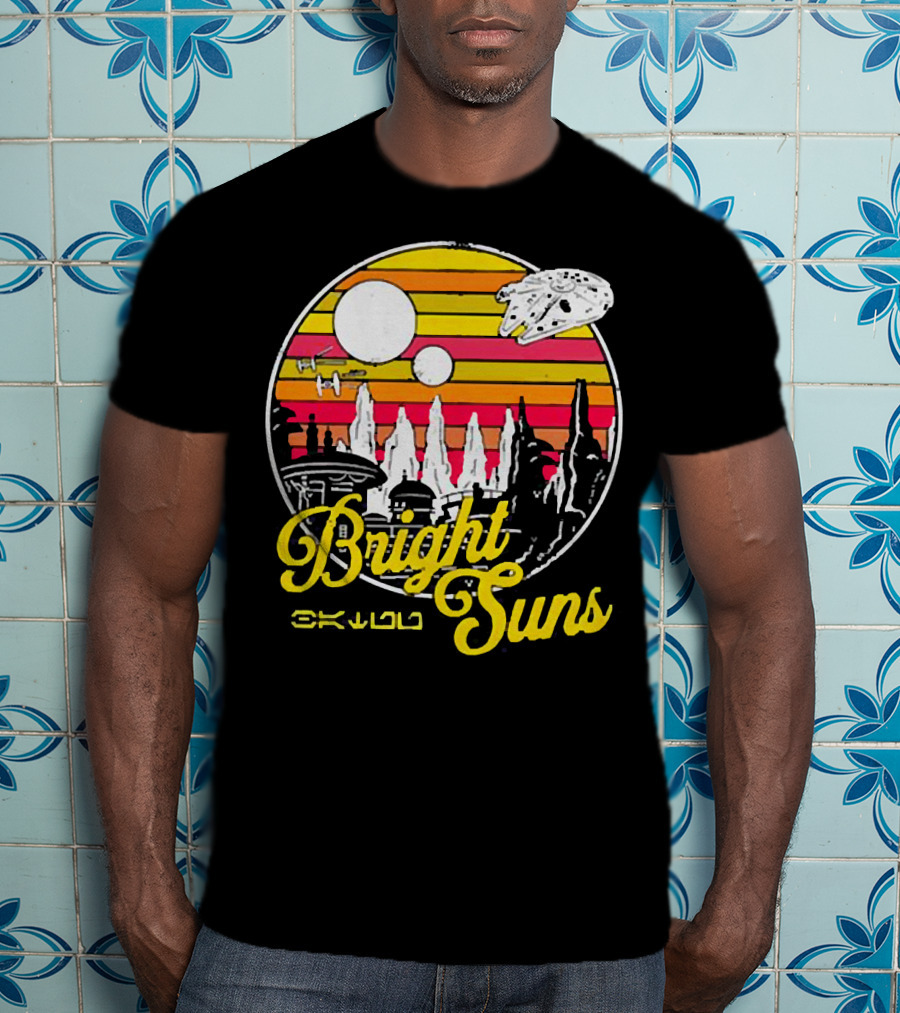 Bright Suns Star Wars Inspired Galactic Sunset Scene T-Shirt