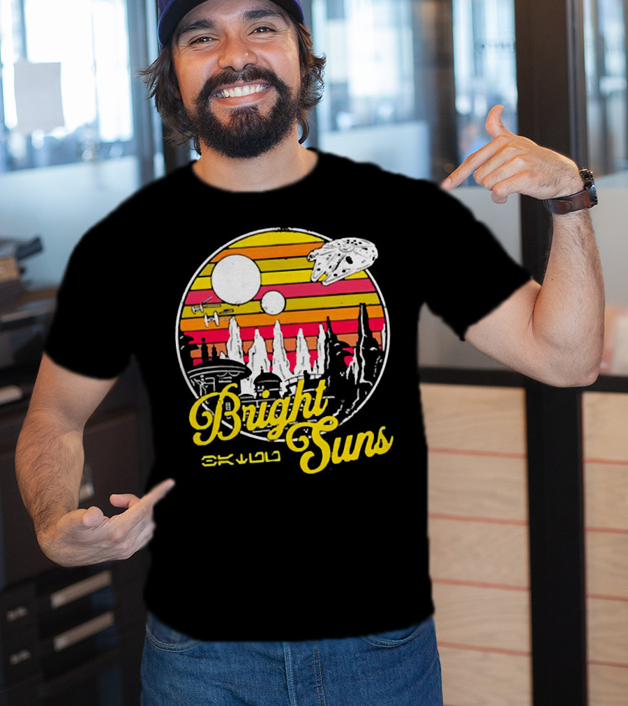 Bright Suns Star Wars Inspired Galactic Sunset Scene T-Shirt
