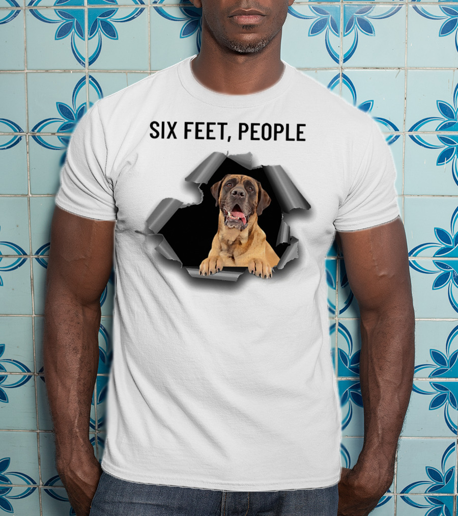 Six Feet People English Mastiff Ripping Through T-Shirt