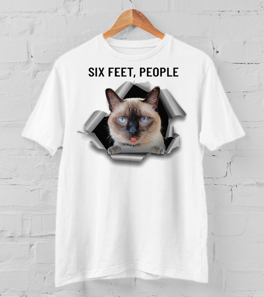 Siamese Cat Six Feet People Torn Ripper T-Shirt