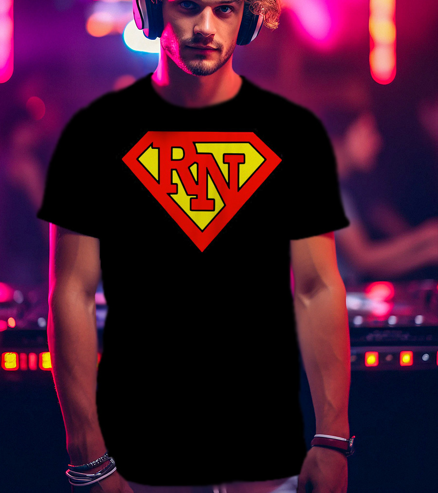 RN Superhero Nurse Emblem T-Shirt