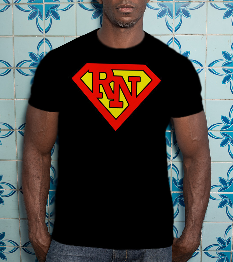 RN Superhero Nurse Emblem T-Shirt