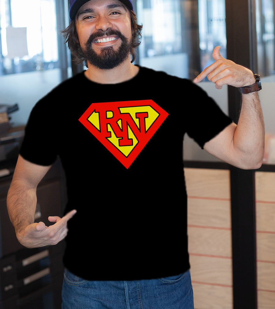 RN Superhero Nurse Emblem T-Shirt