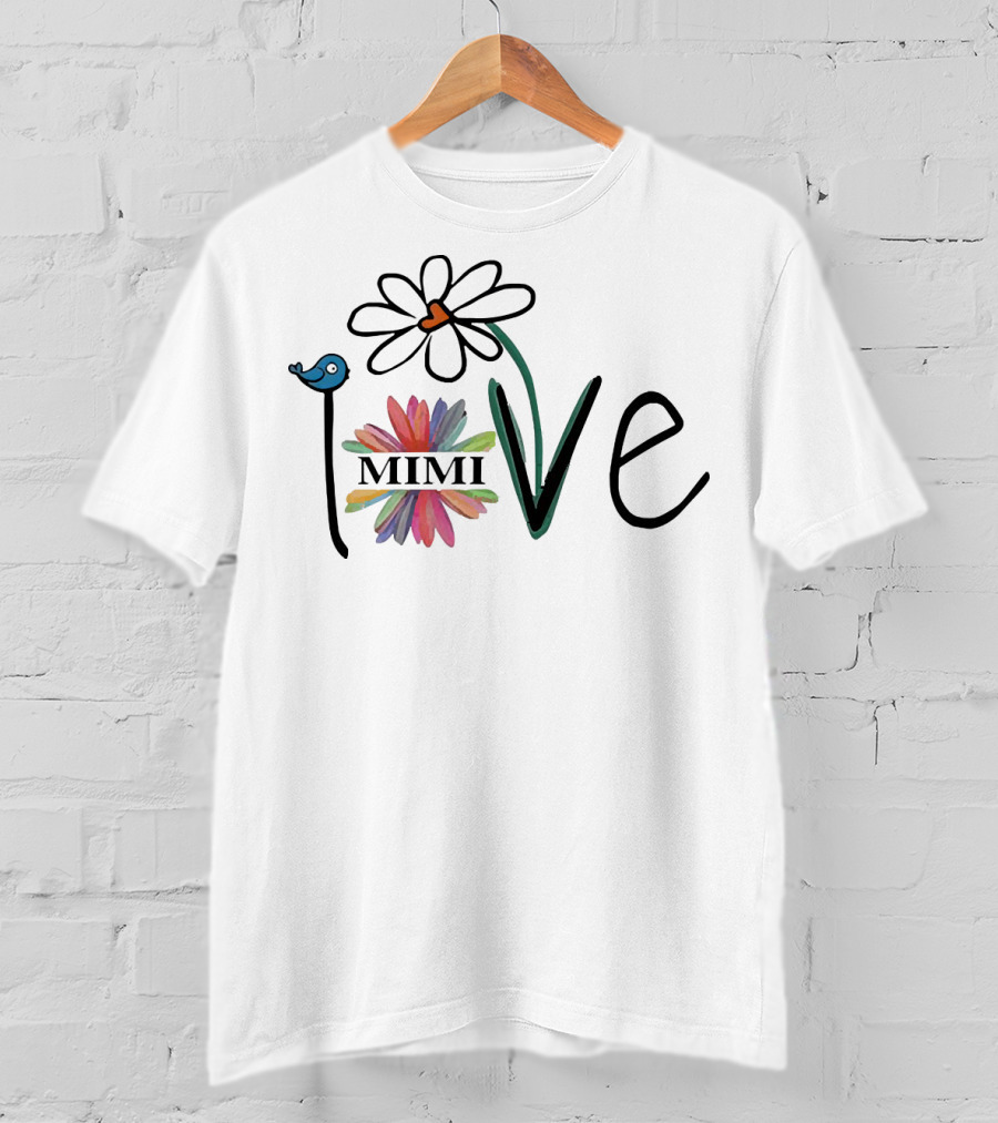 Mimi Love Floral Heart Woman Mom Life T-Shirt