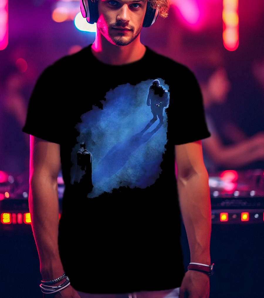 Batman Versus Thanos Blue Shadow Showdown T-Shirt