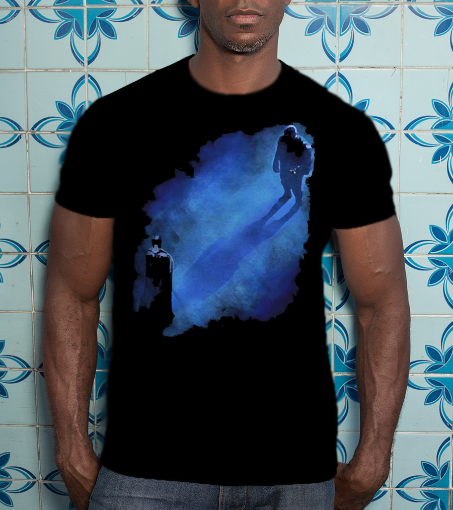 Batman Versus Thanos Blue Shadow Showdown T-Shirt