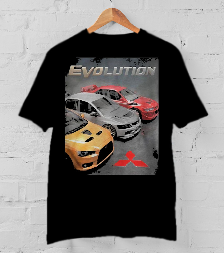 Mitsubishi Evolution Cars With Iconic Red T-Shirt