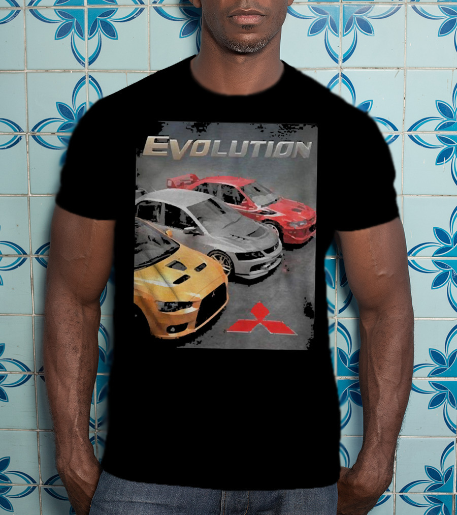 Mitsubishi Evolution Cars With Iconic Red T-Shirt