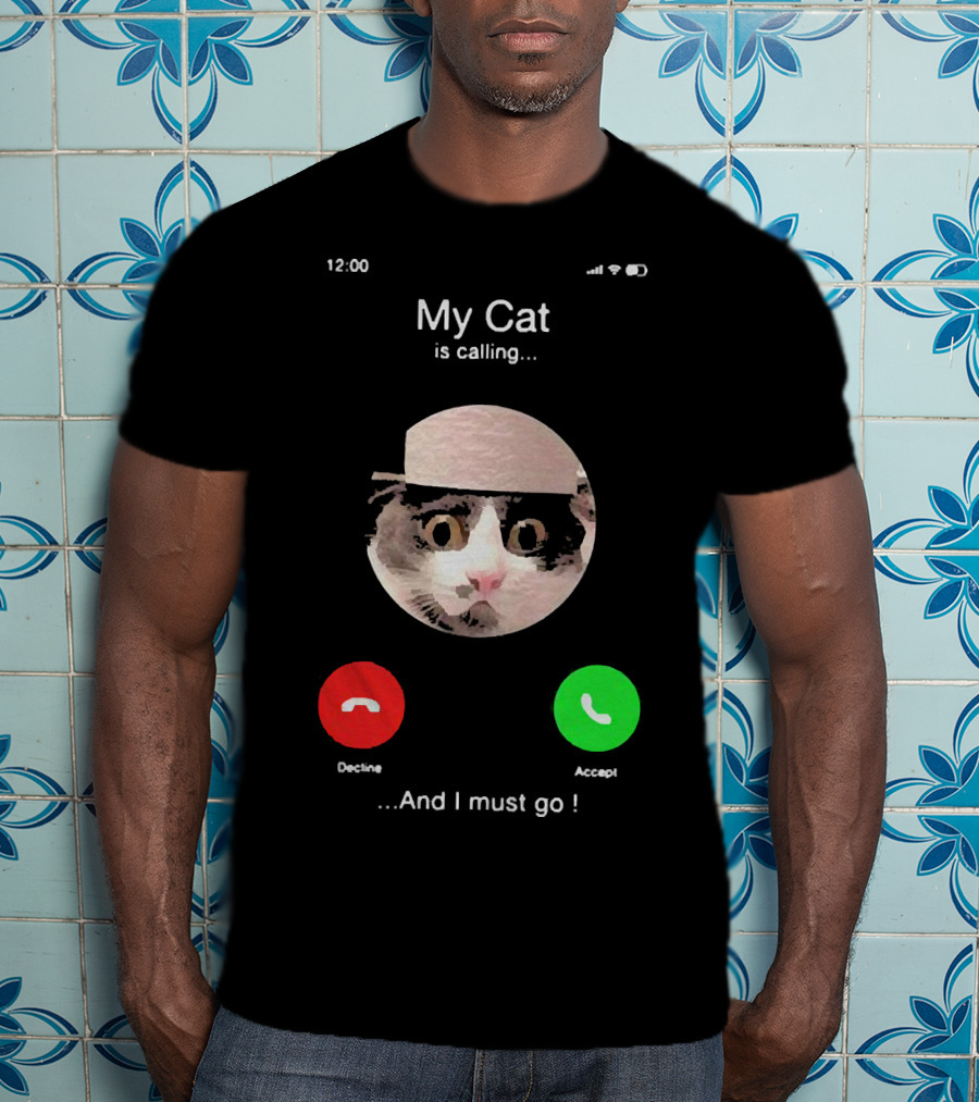 My Cat Is Calling And I Must Go Accept Or Decline At 12:00 T-Shirt