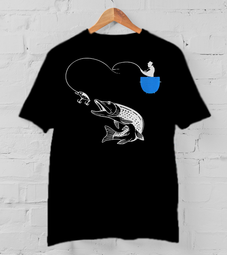 Fishing From The Pocket With A Giant Fish T-Shirt