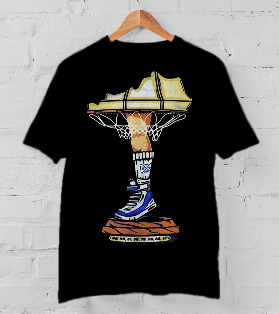 Kentucky Basketball Shoe Leg Lamp With State Map And Hoop T-Shirt